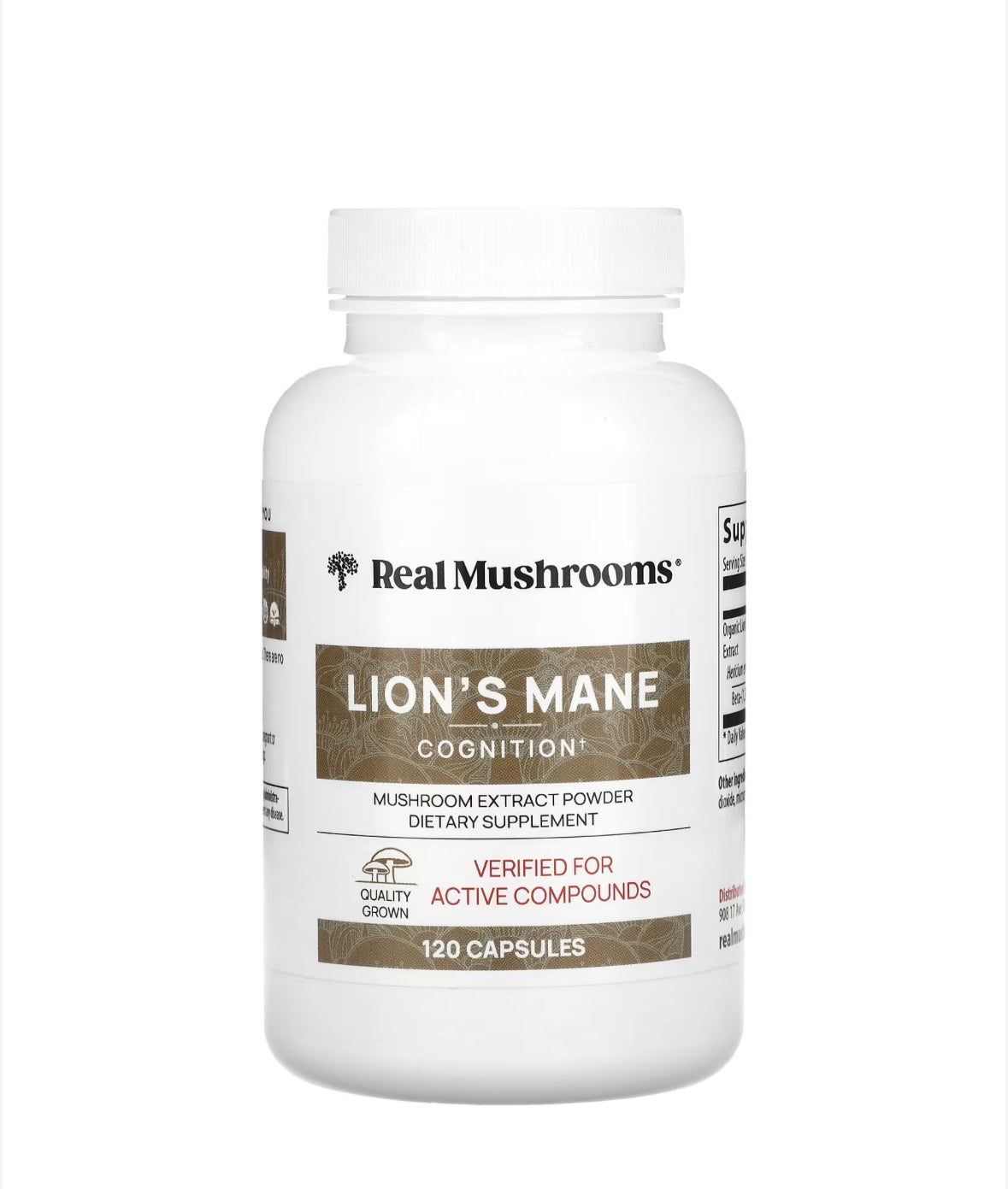 REAL MUSHROOMS LION’S MANE, 120 CAPSULES