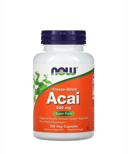 NOW FREEZE-DRIED ACAI 500MG, 100 VEG CAPSULES