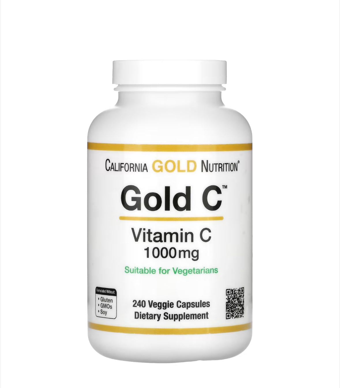 CALIFORNIA GOLD NUTRITION GOLD C, 1000MG, 240 VEGGIE CAPSULES