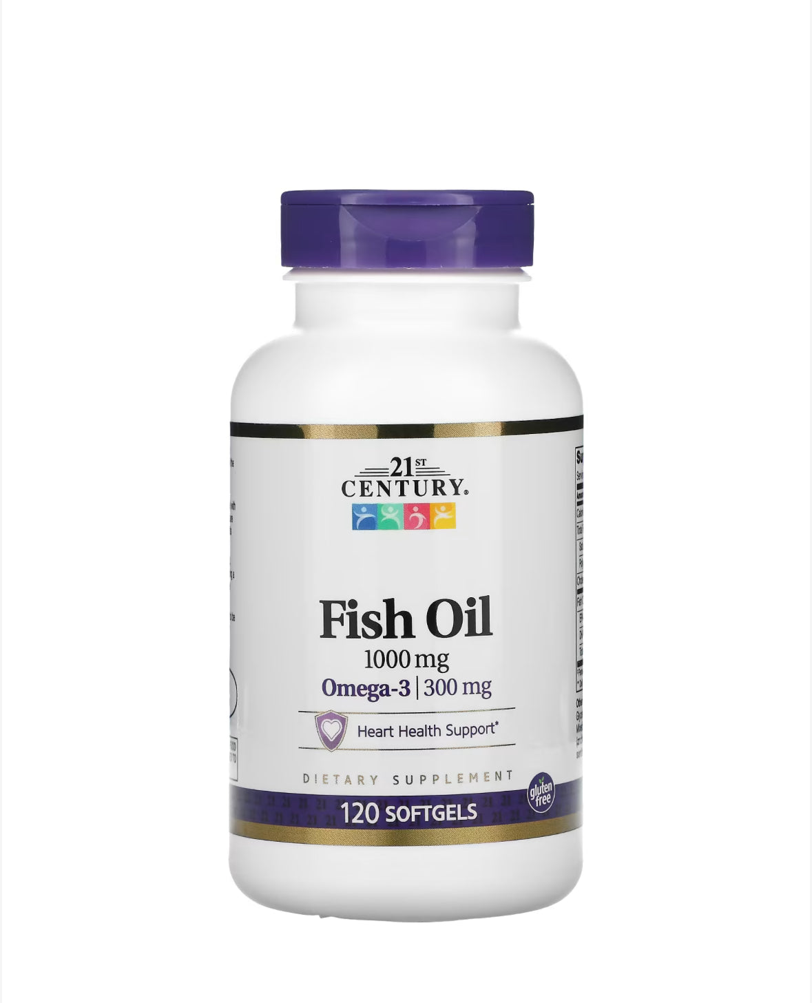 21ST CENTURY FISH OIL 1000MG, 120 SOFTGELS