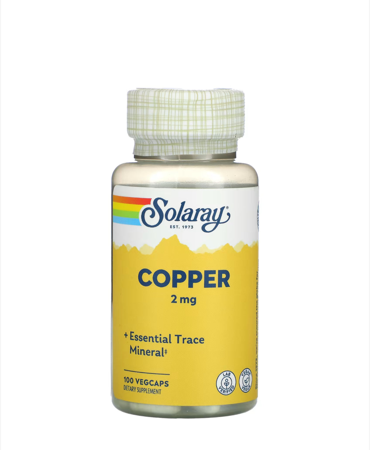 SOLARAY COPPER 2MG, 100 VEGCAPS