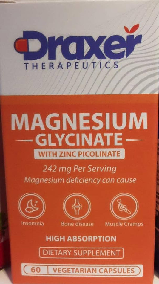 DRAXER THERAPEUTICS MAGNESIUM GLYCINATE WITH ZINC PICOLINATE, 60 CAPSULES