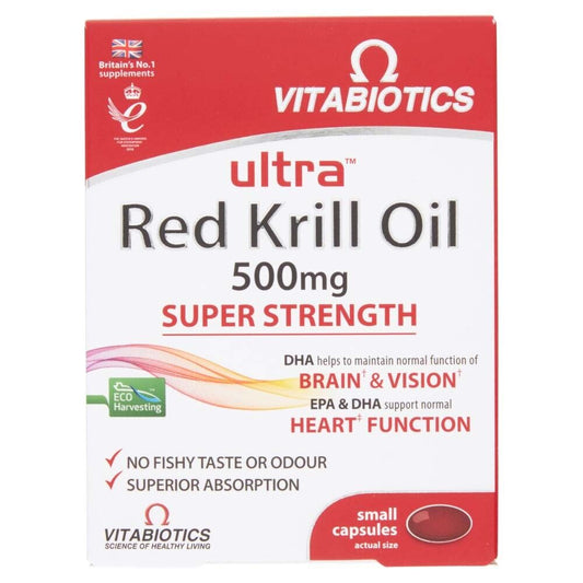 VITABIOTICS ULTRA RED KRILL OIL 500MG SUPER STRENGTH