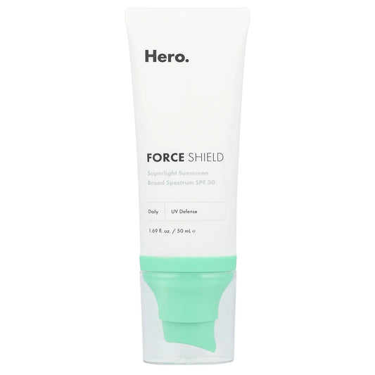 Hero Cosmetics
Force Shield, Superlight Sunscreen, SPF 30, 1.69 fl oz (50 ml)