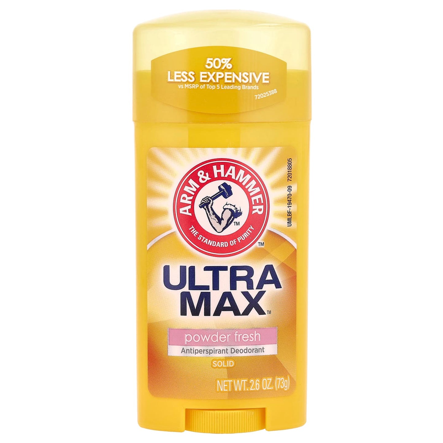 Arm & Hammer
UltraMax™, Antiperspirant Deodorant, Solid, Powder Fresh, 2.6 oz (73 g)