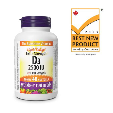 WEBBER NATURALS D3 2500IU, 40 SOFTGELS