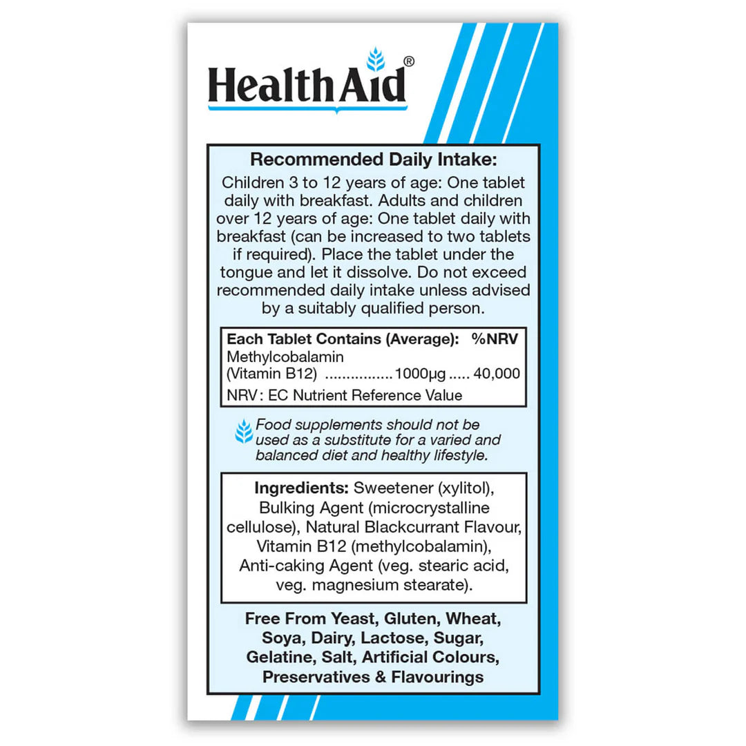 HEALTHAID METCOBIN METHYLCOBALAMIN B12