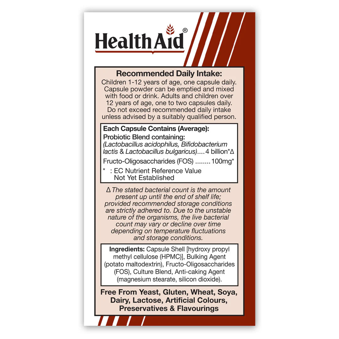 HEALTHAID ACIDOPHILUS PLUS 4 BILLION, 30 CAPSULES