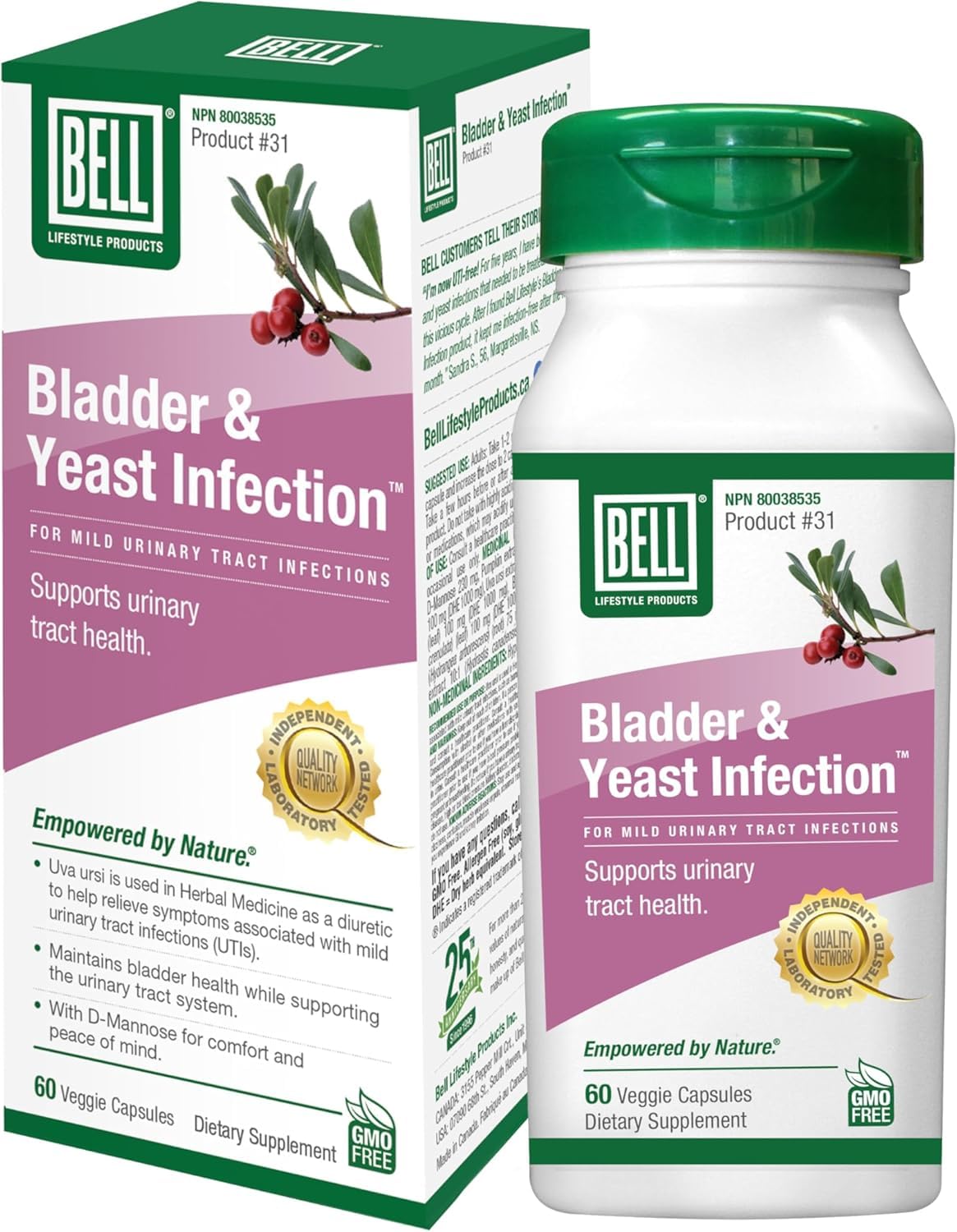 BELL BLADDER & YEAST INFECTION, 60 VEGGIE CAPSULES