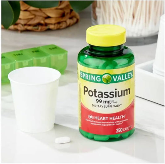 SPRING VALLEY POTASSIUM 99MG, 250 CAPLETS