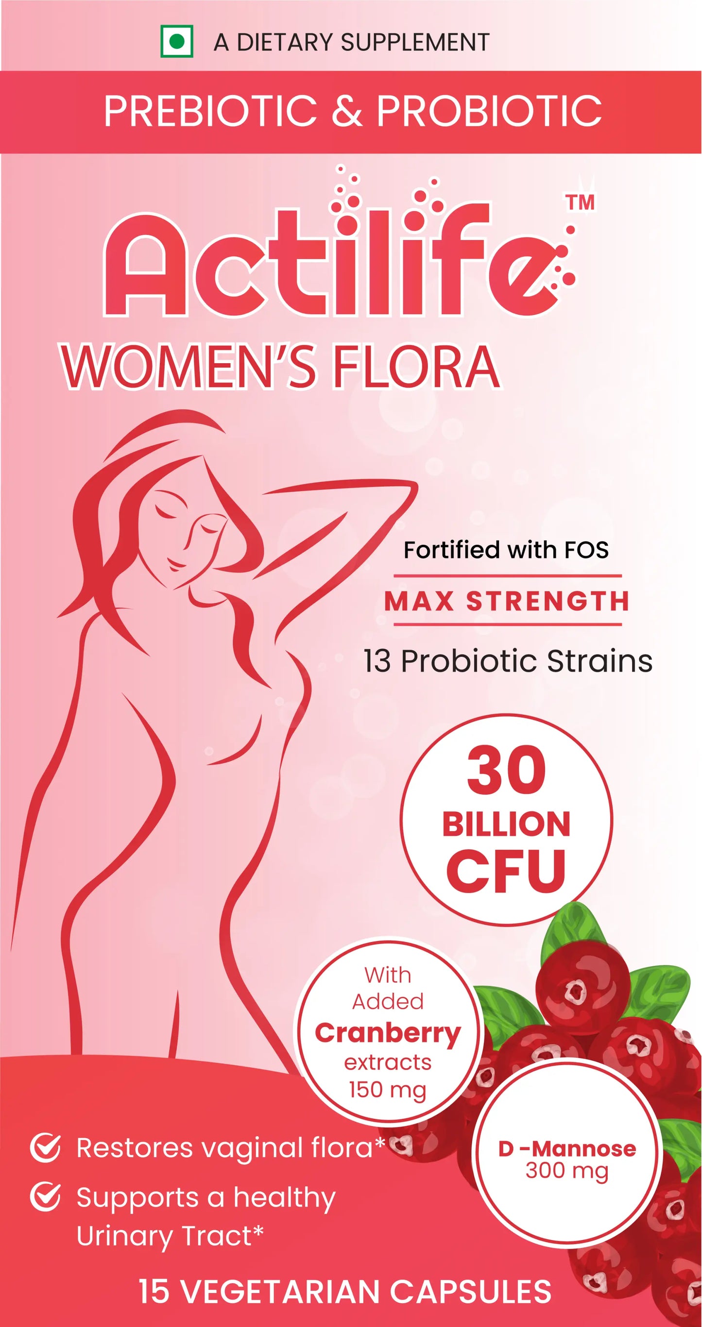 ACTILIFE WOMEN’S FLORA, 15 CAPSULES