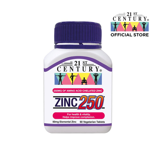 21ST CENTURY ZINC 250, 60 TABLETS