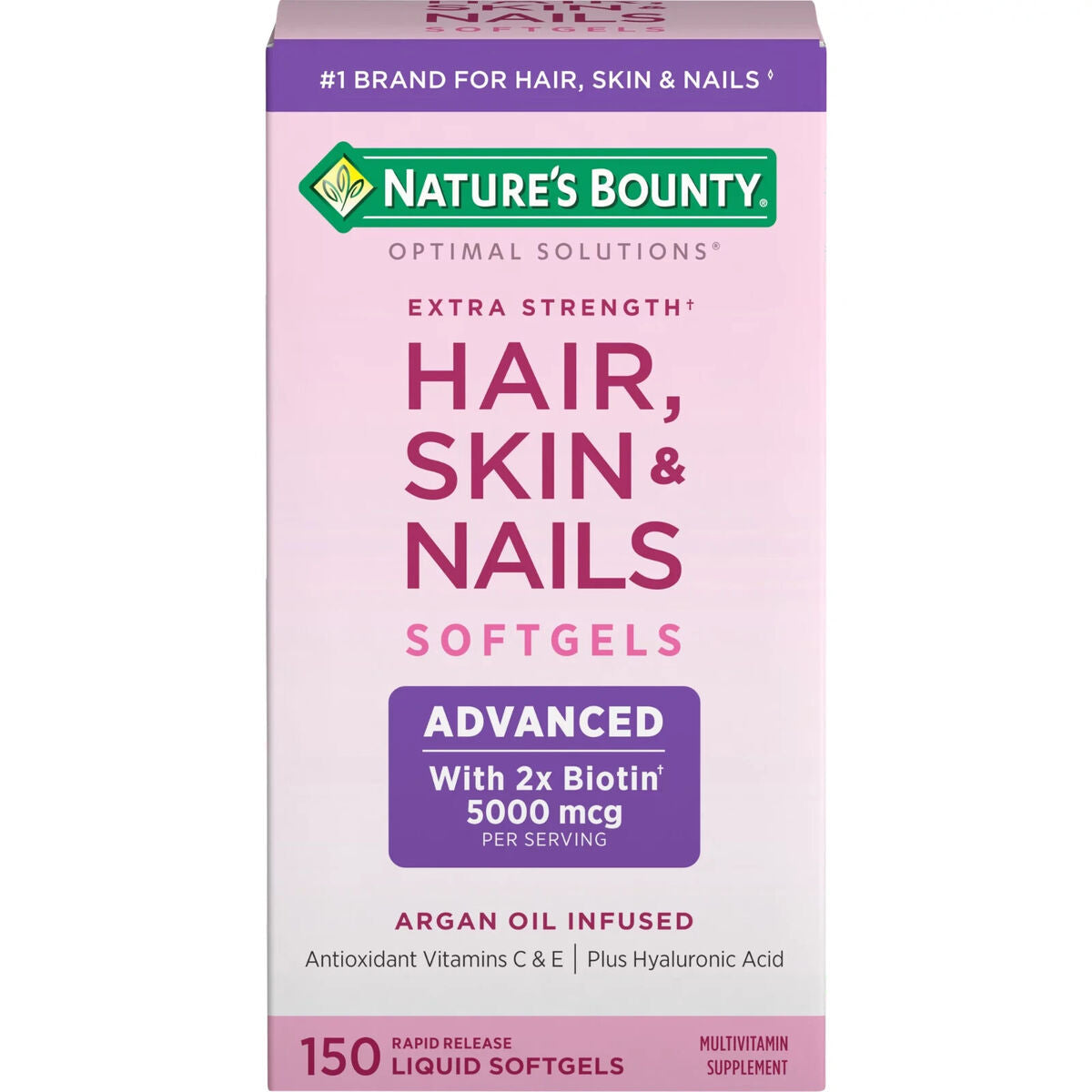 NATURE’S BOUNTY EXTRA STRENGTH HAIR, SKIN & NAILS ADVANCED, 150 LIQUID SOFTGELS