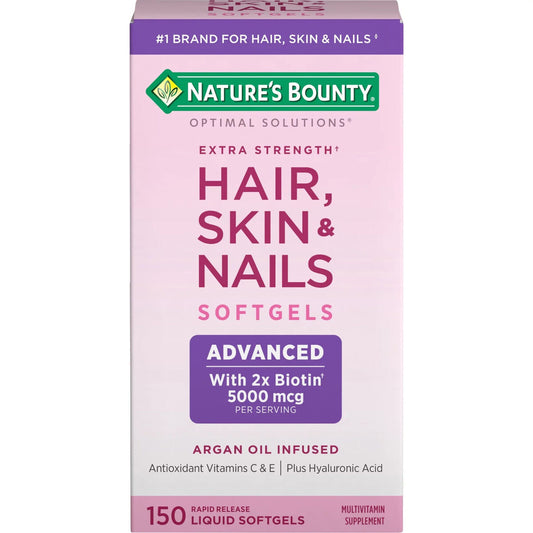 NATURE’S BOUNTY EXTRA STRENGTH HAIR, SKIN & NAILS ADVANCED, 150 LIQUID SOFTGELS