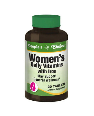 PEOPLE’S CHOICE WOMEN’S DAILY VITAMINS WITH IRON, 30 TABLETS