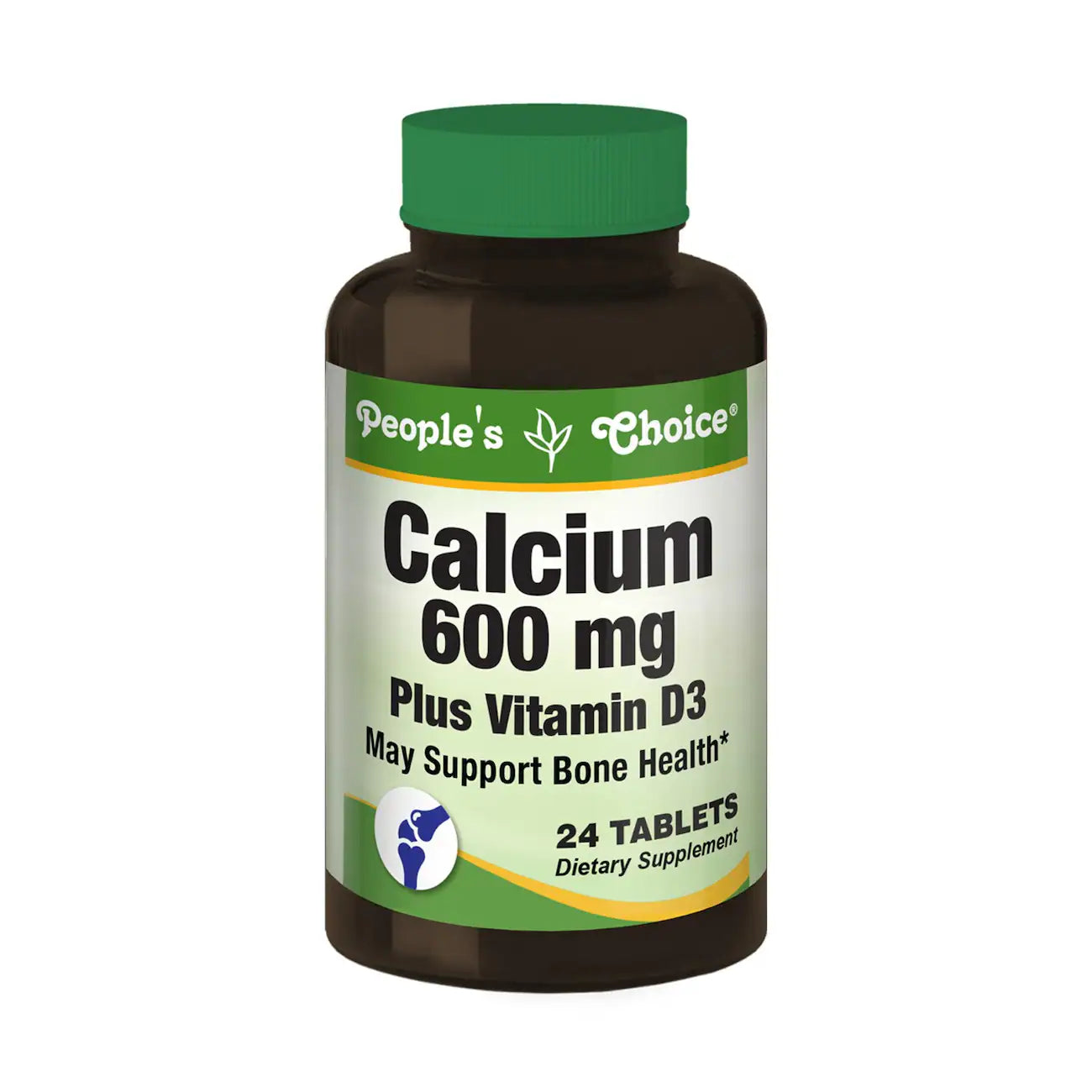 PEOPLE’S CHOICE CALCIUM 600MG PLUS VITAMIN D3, 24 TABLETS