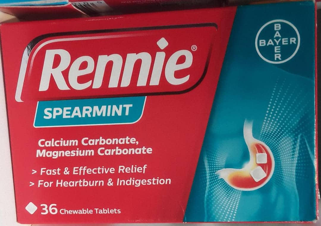 RENNIE SPEARMINT, 36 CHEWABLE TABLETS