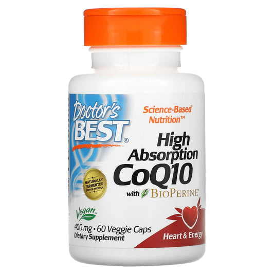DOCTOR’S BEST HIGH ABSORPTION COQ10, 60 VEGGIE CAPS