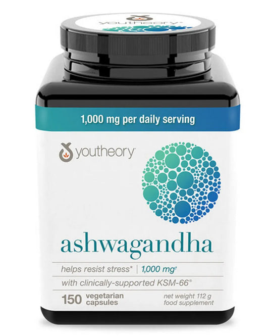 YOUTHEORY ASHWAGANDHA 1,000MG, 150 CAPSULES