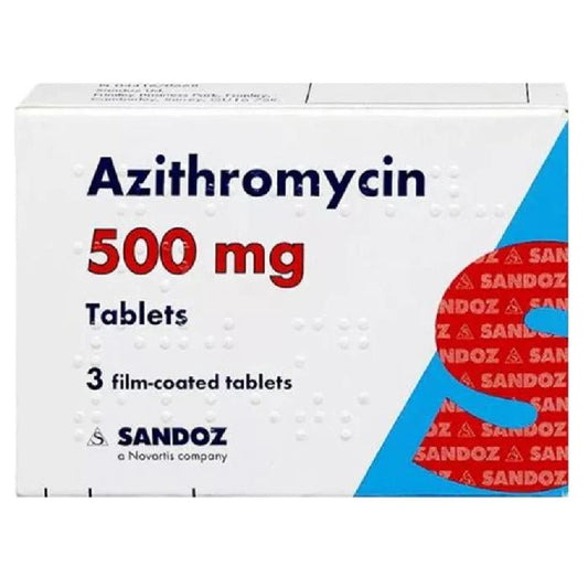 AZITHROMYCIN 500MG, 3 TABLETS (SANDOZ)
