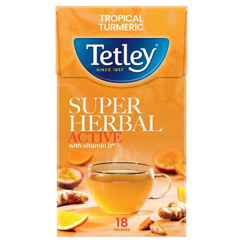 TETLEY SUPER HERBAL ACTIVE, 18 TEA BAGS