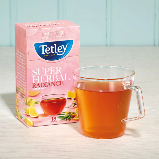 TETLEY SUPER HERBAL RADIANCE WITH BIOTIN, 18 TEA BAGS