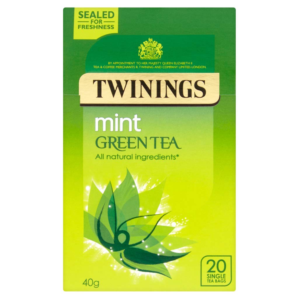 TWININGS MINT GREEN TEA, 20 TEA BAGS