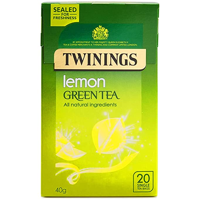 TWININGS LEMON GREEN TEA, 20 TEA BAGS