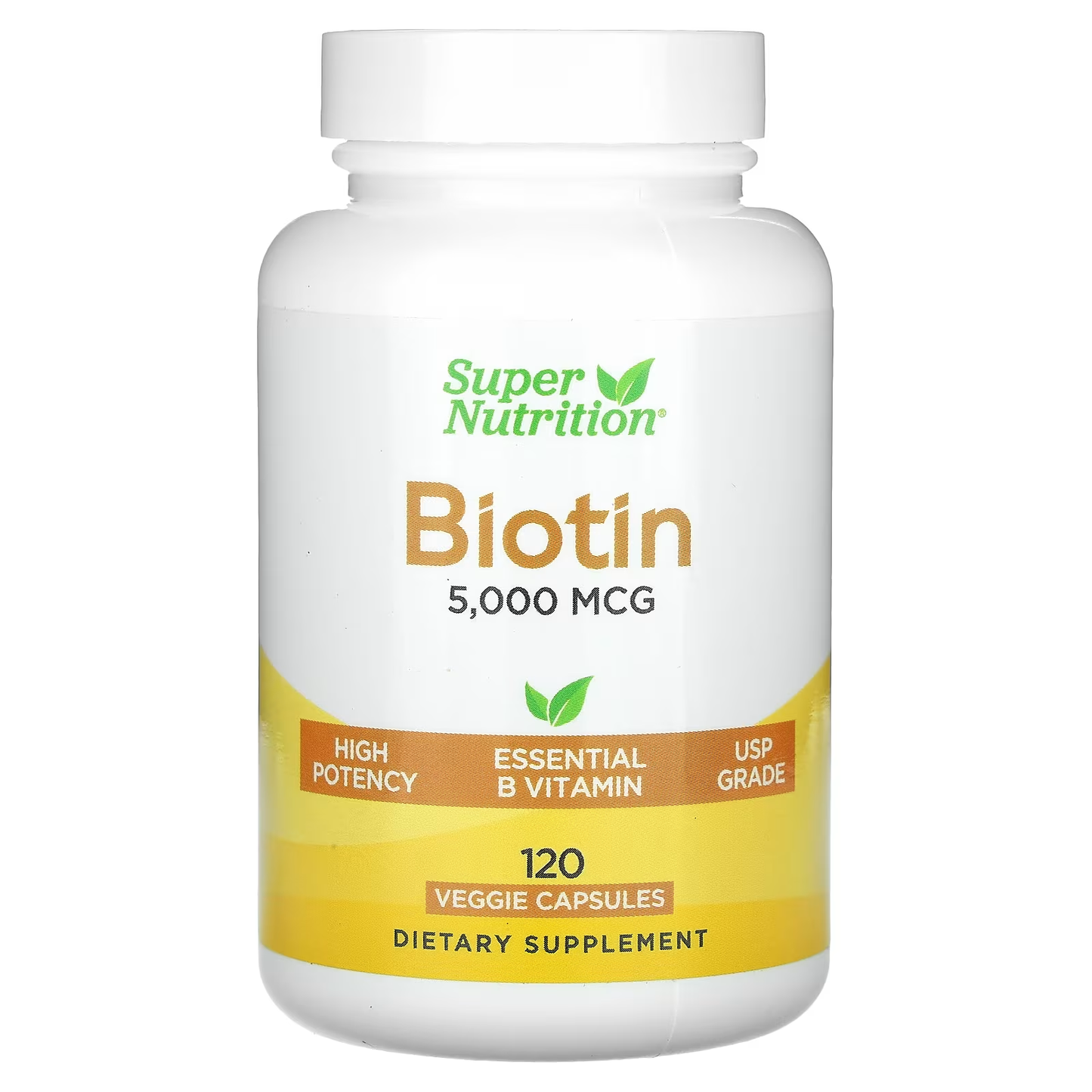 Super Nutrition, Biotin, 5,000 mcg, 120 Veggie Capsules By Super Nutrition