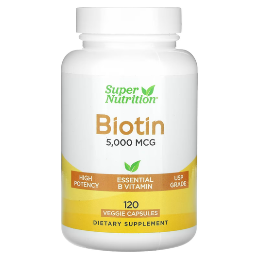 Super Nutrition, Biotin, 5,000 mcg, 120 Veggie Capsules By Super Nutrition