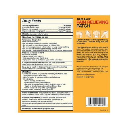 TIGER BALM PAIN RELIEF PATCH