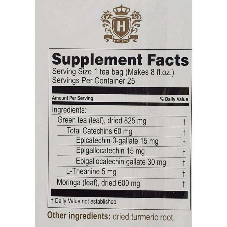 HYLEYS MORINGA WITH GREEN TEA, TURMERIC FLAVOUR