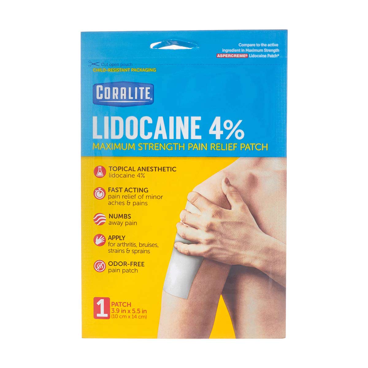 CORALITE LIDOCAINE 4% MAXIMUM STRENGTH PAIN RELIEF PATCH