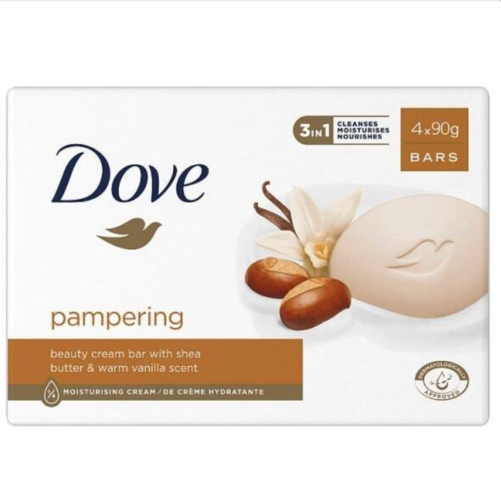 DOVE PAMPERING BEAUTY CREAM BAR WITH SHEA BUTTER & WARM VANILLA SCENT