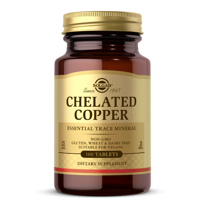 SOLGAR CHELATED COPPER, 100 TABLETS