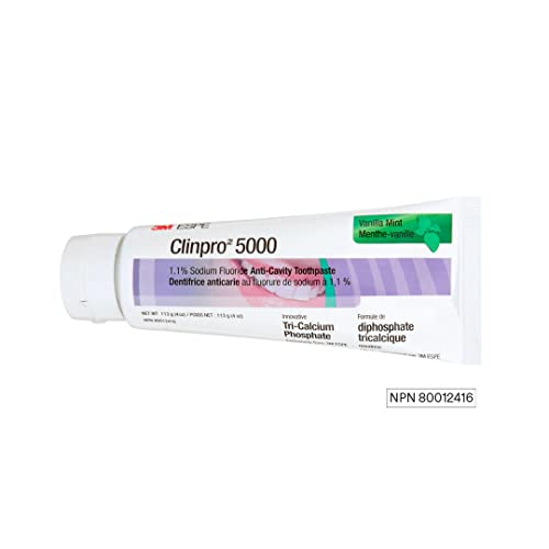 3M Clinpro 5000 Anti-Cavity Toothpaste (1.1% Sodium Fluoride) Vanilla Mint Flavour, 113 g