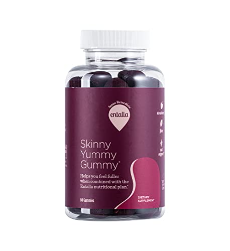 Entalla, Skinny Yummy Gummy, Nutritional Supplement, 60 Fiber & Prebiotic Gummies, Strawberry Flavor, 30 Servings