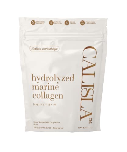 Calisla - Marine Collagen Powder - Hydrolyzed Marine Collagen Peptide Powder With Type I, II, III, IV - Unflavored Collagen Marine Powder With 9g of Protein - Nova Scotian Wild Caught Fish