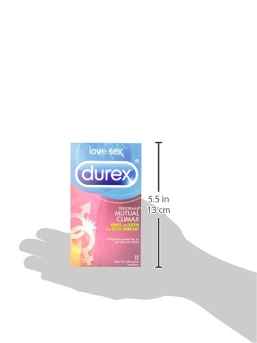 Durex Mutal Climax, Ribbed & Dotted Condoms with Delay Gel, 12 Count