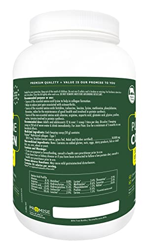 🇨🇦 825gm (29oz) Hydrolyzed Bovine Collagen Peptides Protein featuring 10,000 mg of Peptan, Better Absorption, Grass Fed, Extra Strength. For Skin, Nails, Bones and Joints, Non GMO, Unflavoured