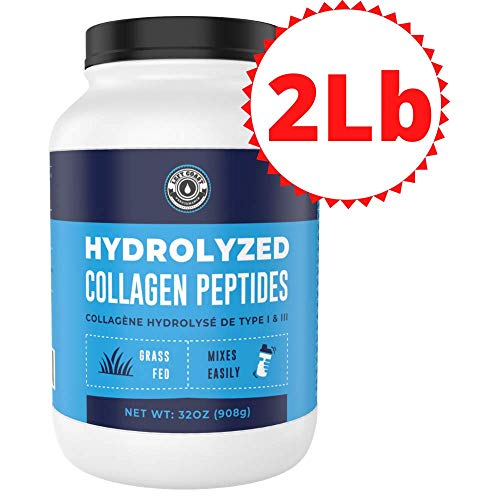 32oz - Hydrolyzed Collagen Peptides [2lbs, 908g] Value Size - Bovine Grass-Fed Collagen Peptide Protein Powder