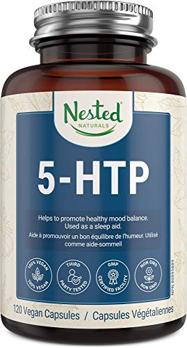 5-HTP 100 mg | 120 Vegan Capsules | Naturally Sourced Serotonin Booster | Healthy Attitude and Positive Mood Support Supplement