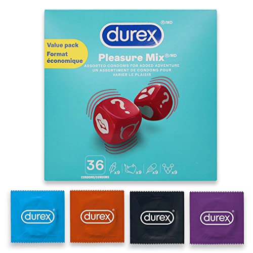 Durex Love Intense Sensation and Performax Mutal Climax Condoms and Pleasure Mix Lubricated Condoms-36 pack