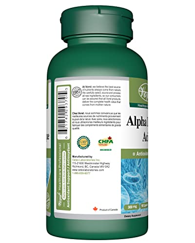 Alpha Lipoic Acid (ALA) 300mg 90 Capsules Glucose Leveler Immune System Boosting Supplement