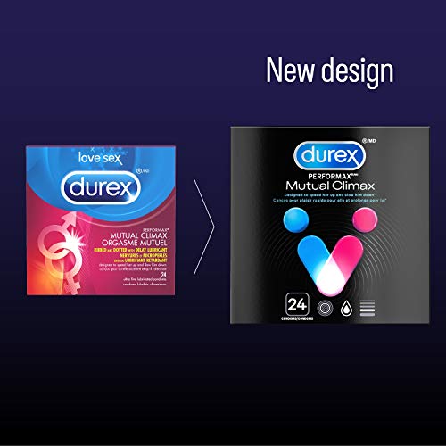 Durex Quality Condoms, Mutual Climax, Ribbed and Dotted with Delay Lubricant, 24 Count