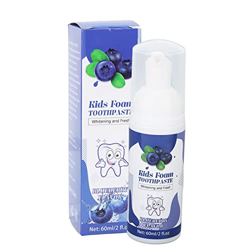 60ML Kids Foam Toothpaste, Enhance Teeth Health, Clean and Brighten Teeth, Children Mousse Toothpaste Bubble Toothpaste Blueberry Flavor