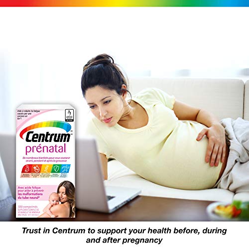 Centrum Prenatal Vitamin Tablet, Postpartum Multivitamin and Mineral Supplement, Essential Prenatal Vitamins, 100 Count (Packaging May Vary)