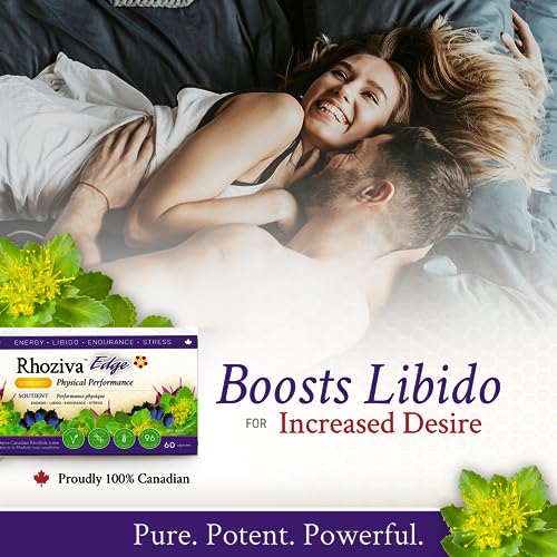 Rhoziva Edge - Horny Goat Weed, Siberian Ginseng, Maca Powder – Libido Booster for Men and Woman, Natural Stress Relief & Mood Support | Rhodiola Rosea Adaptogenic Supplement | Vegetarian Capsules 60 Count