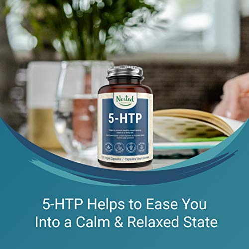 5-HTP 100 mg | 120 Vegan Capsules | Naturally Sourced Serotonin Booster | Healthy Attitude and Positive Mood Support Supplement