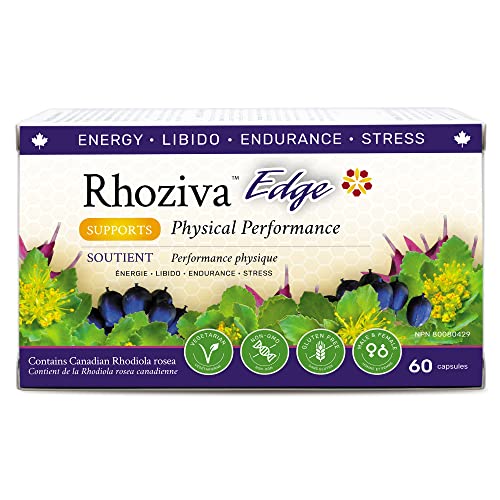 Rhoziva Edge - Horny Goat Weed, Siberian Ginseng, Maca Powder – Libido Booster for Men and Woman, Natural Stress Relief & Mood Support | Rhodiola Rosea Adaptogenic Supplement | Vegetarian Capsules 60 Count